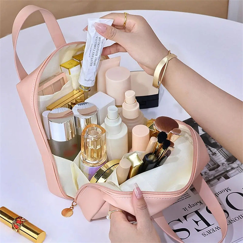 Shell PU Leather Waterproof Makeup Pouch Bag