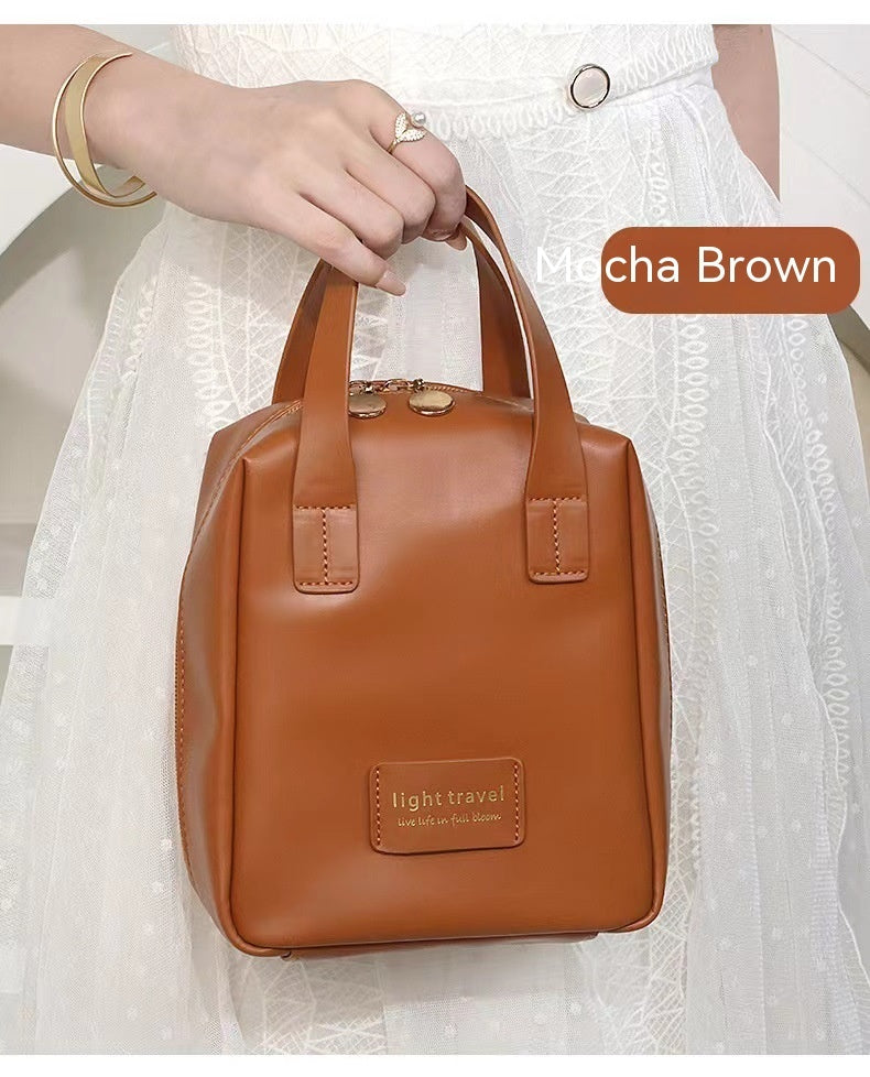 Shell PU Leather Waterproof Makeup Pouch Bag