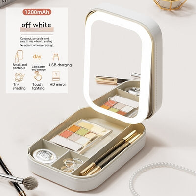 Portable Makeup Box with LED Mirror