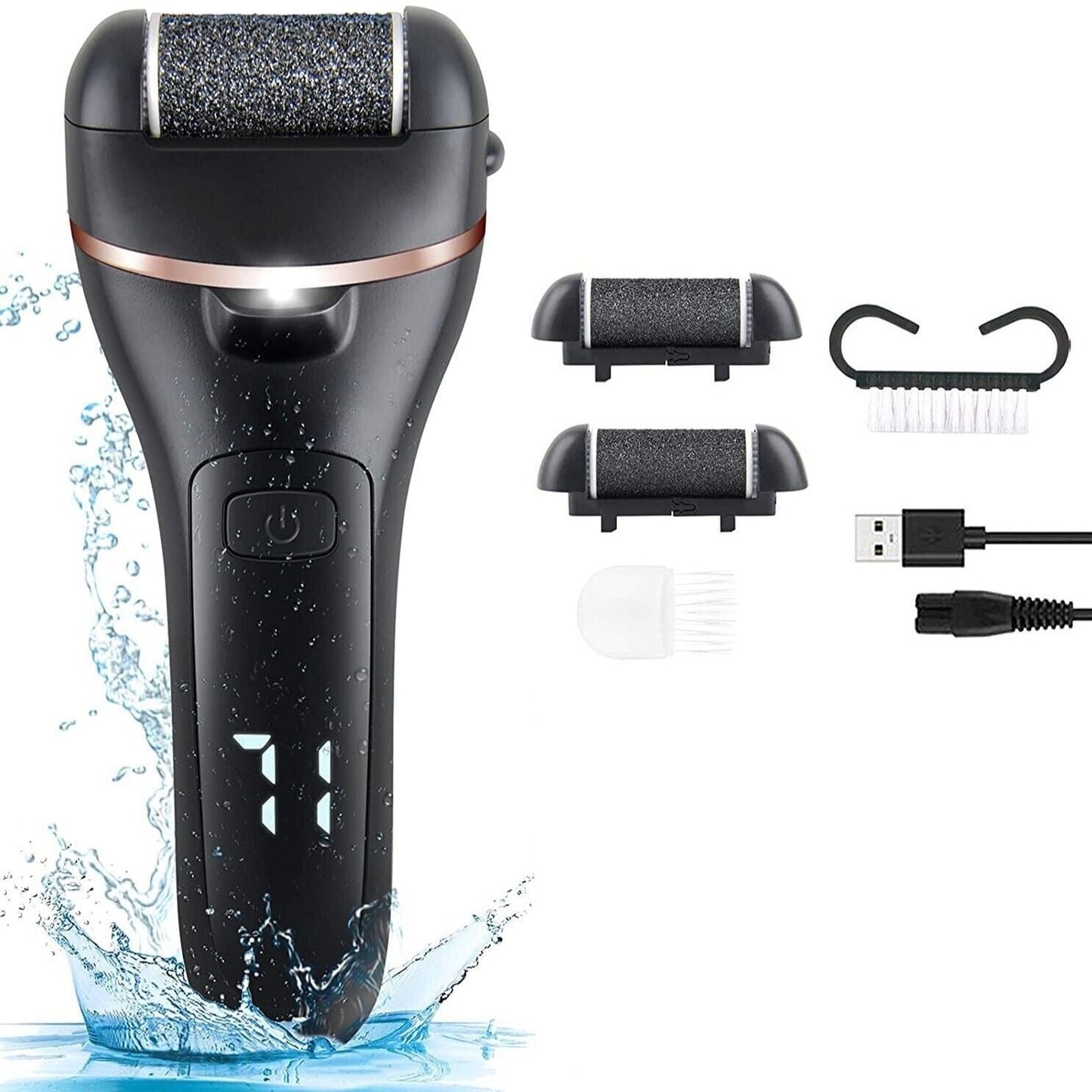 Electric Foot Callus Remover with 3 Roller Heads