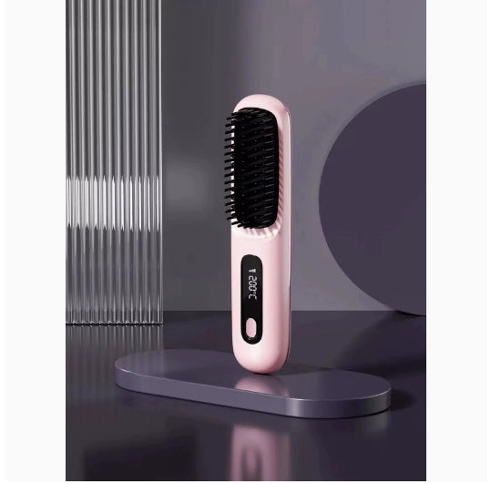 2-in-1 Hot Brush – Wireless Hair Straightener & Curler