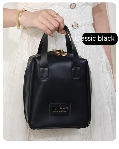 Shell PU Leather Waterproof Makeup Pouch Bag