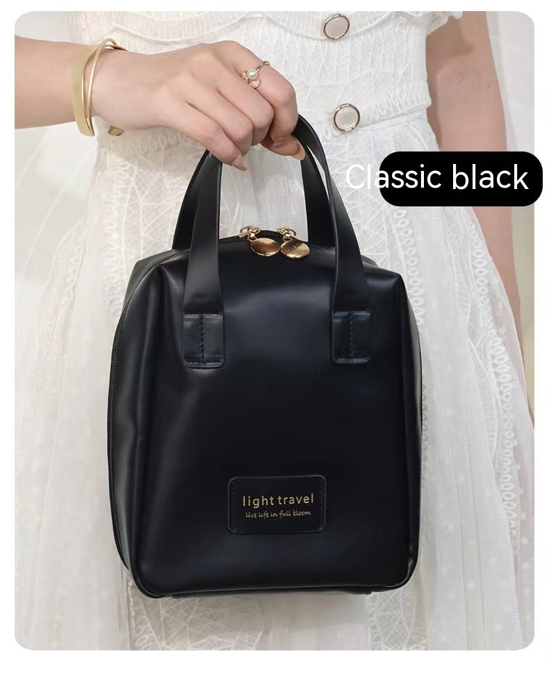 Shell PU Leather Waterproof Makeup Pouch Bag