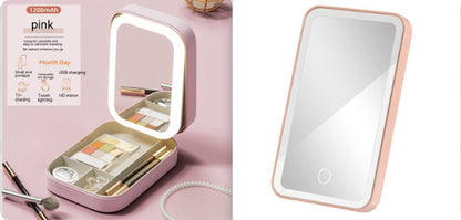 Portable Makeup Box with LED Mirror