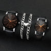 4Pcs/Set Couple'S Watches Fashion Rhinestone Men Women Leather Band Quartz Watch Magnet Heart Bracelets Set