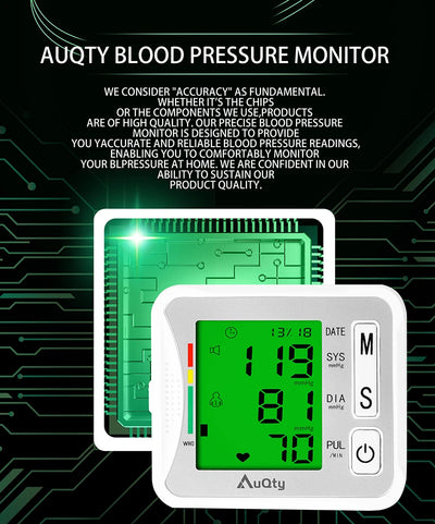 Smart Wrist BP Monitor – LCD Display & Voice Function