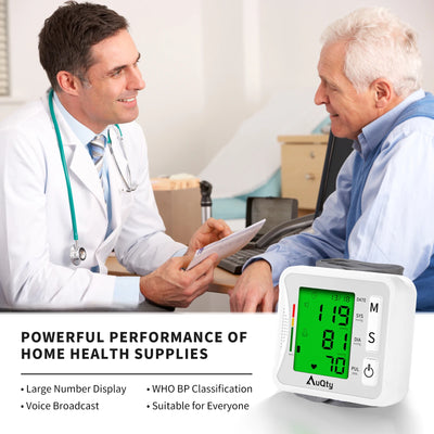 Smart Wrist BP Monitor – LCD Display & Voice Function