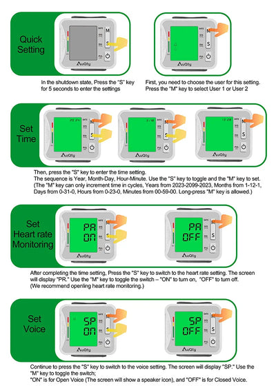 Smart Wrist BP Monitor – LCD Display & Voice Function