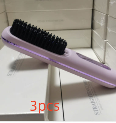 2-in-1 Hot Brush – Wireless Hair Straightener & Curler