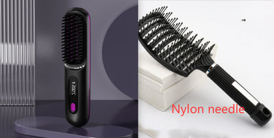 2-in-1 Hot Brush – Wireless Hair Straightener & Curler