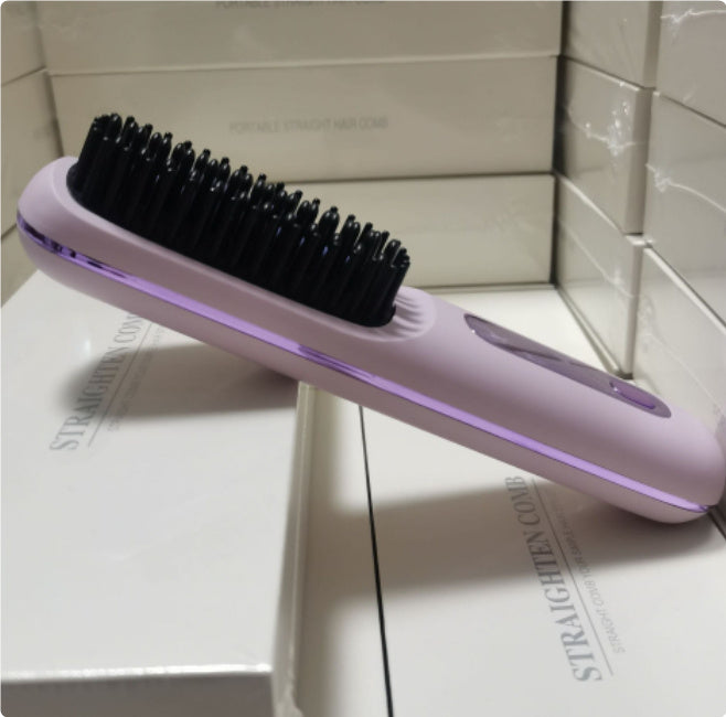 2-in-1 Hot Brush – Wireless Hair Straightener & Curler