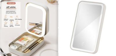 Portable Makeup Box with LED Mirror
