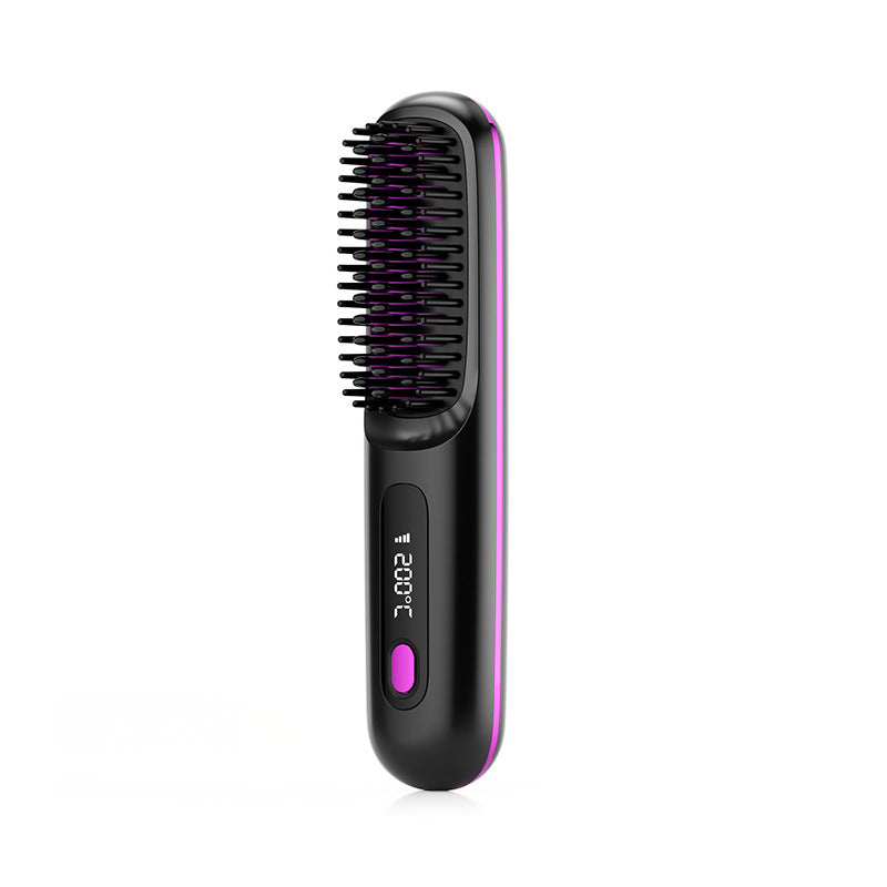 2-in-1 Hot Brush – Wireless Hair Straightener & Curler