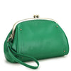 Genuine Leather Women Clutch Wallet Kiss Lock Design Luxury Female Purse Handbag Large Capacity Long Wallet Bag Phone Pocket