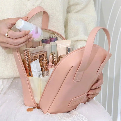 Shell PU Leather Waterproof Makeup Pouch Bag